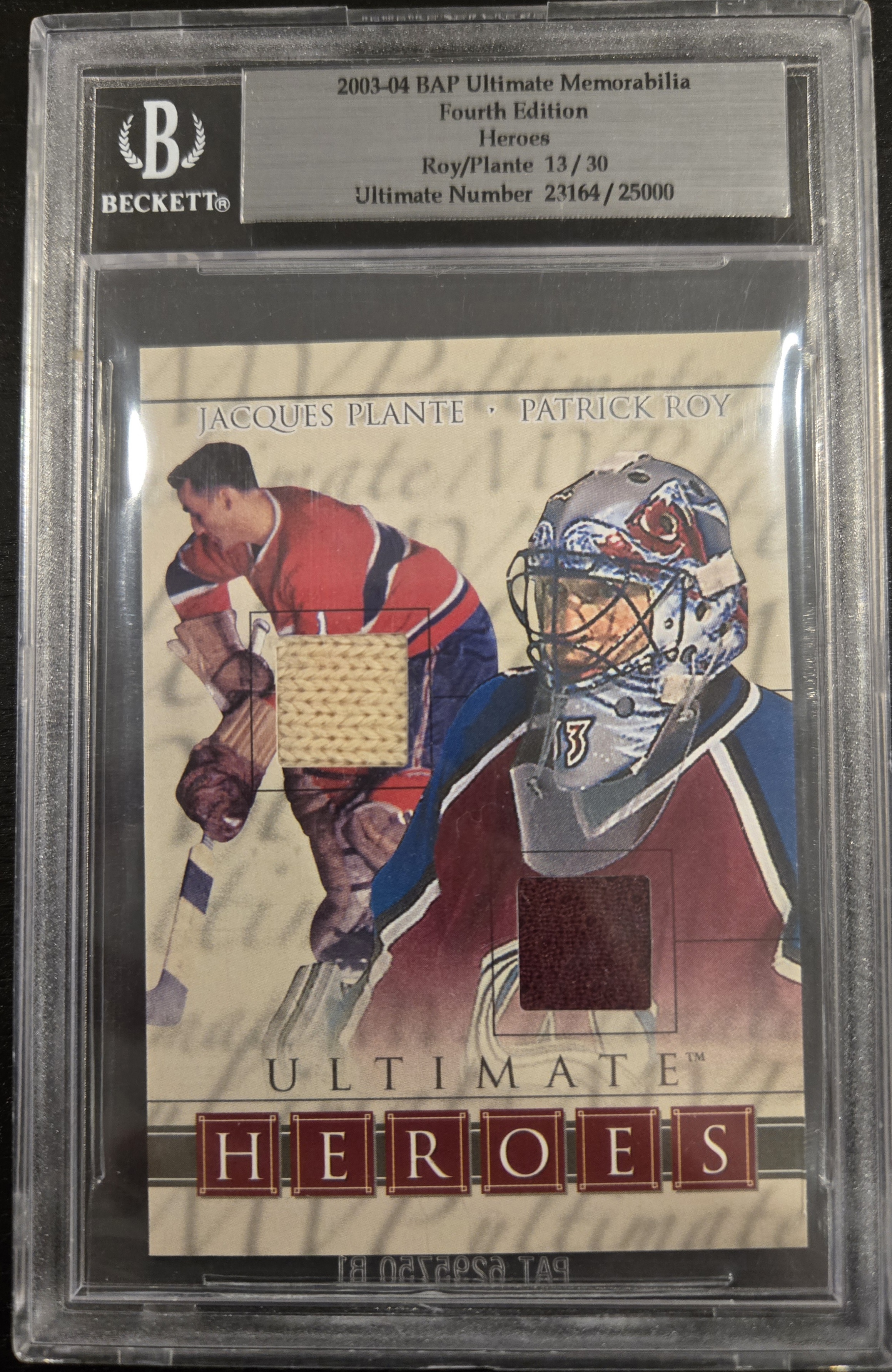 2003-04 BAP Ultimate Memorabilia Fourth Edition Roy/Plante 13/30 Ultimate Number 23164/25000
